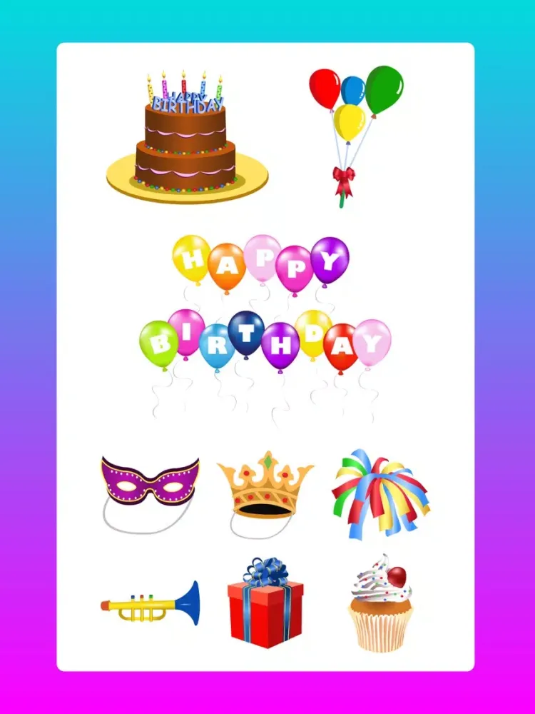 Zrzuty ekranu Happy Birthday Sticker App Emo iPad 