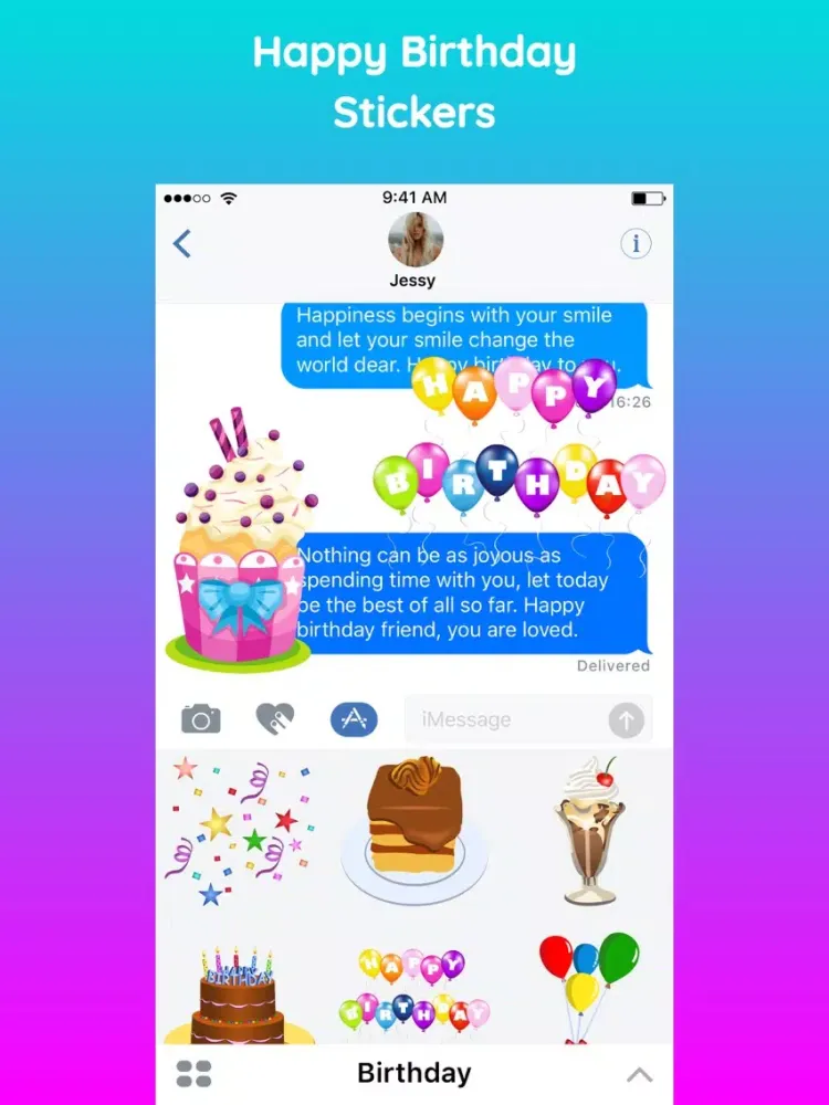 Zrzuty ekranu Happy Birthday Sticker App Emo iPad 