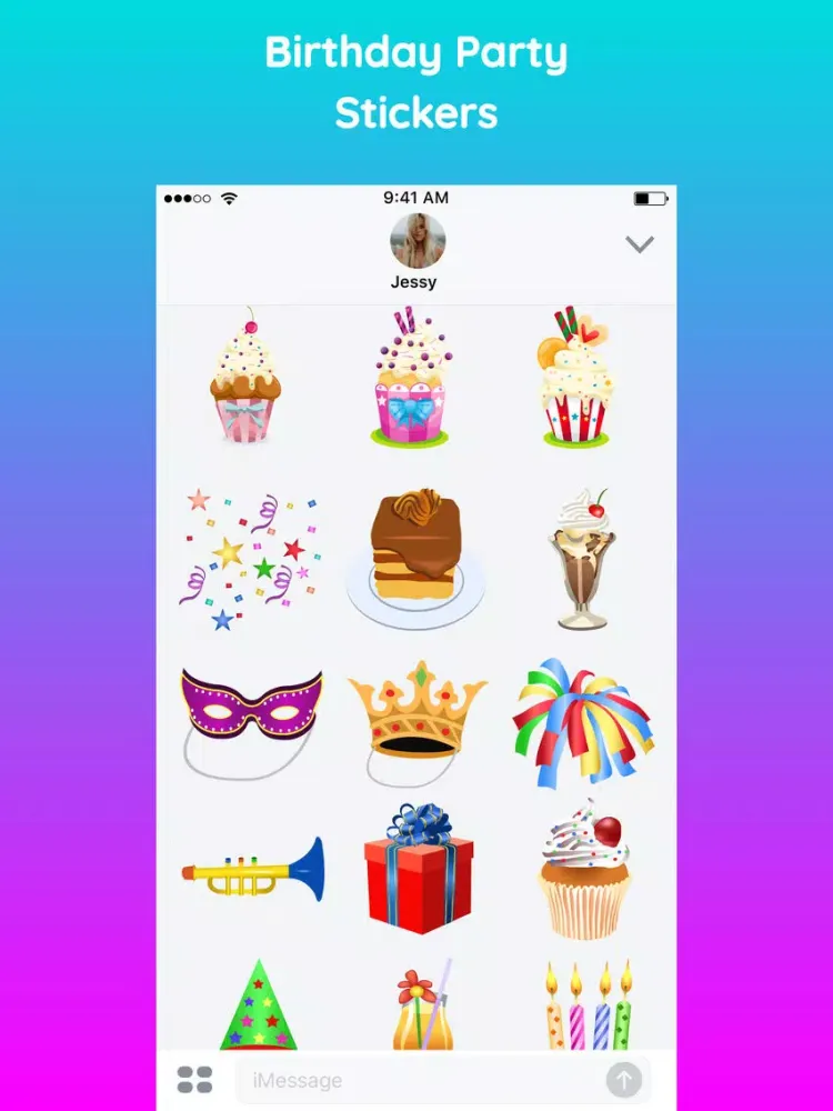 Zrzuty ekranu Happy Birthday Sticker App Emo iPad 