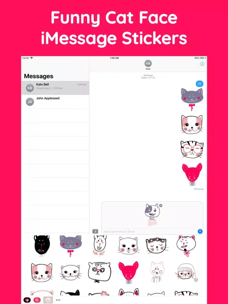 Purrrfect Cats for Texting App iPad  Screenshots