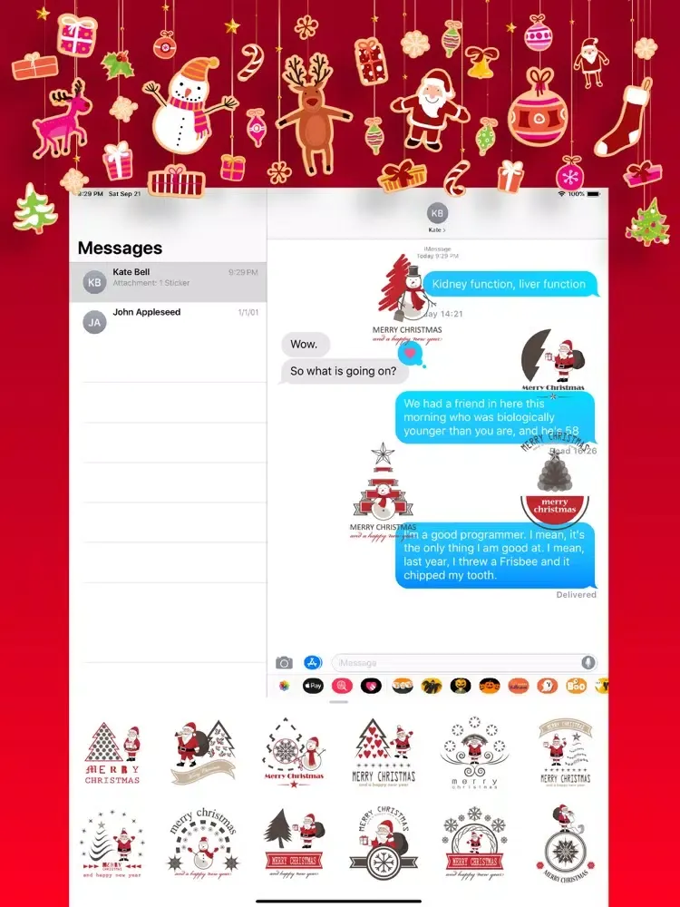 صور 100 Christmas Stickers. Emojis iPad 