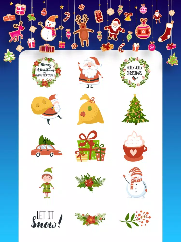 تصاویر Christmas Stickers Greets emo iPad 