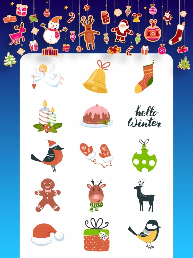 تصاویر Christmas Stickers Greets emo iPad 
