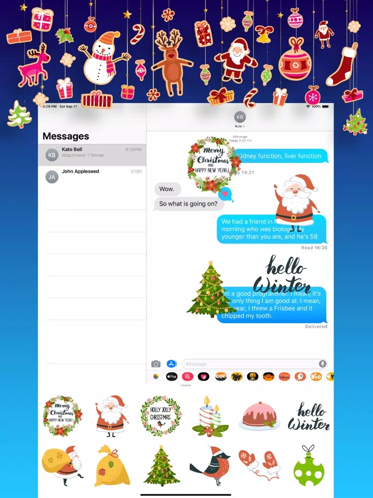 تصاویر Christmas Stickers Greets emo iPad 