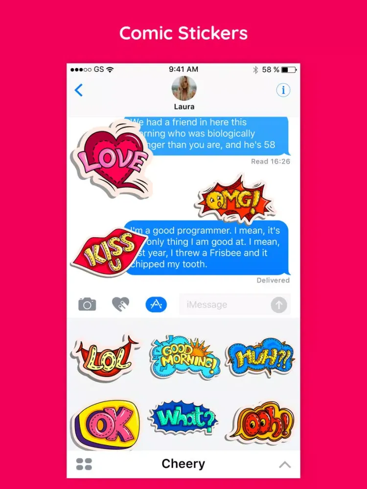 Comic & Cartoon Text Stickers iPad  Screenshots