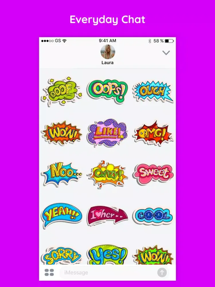 Comic & Cartoon Text Stickers iPad  Screenshots