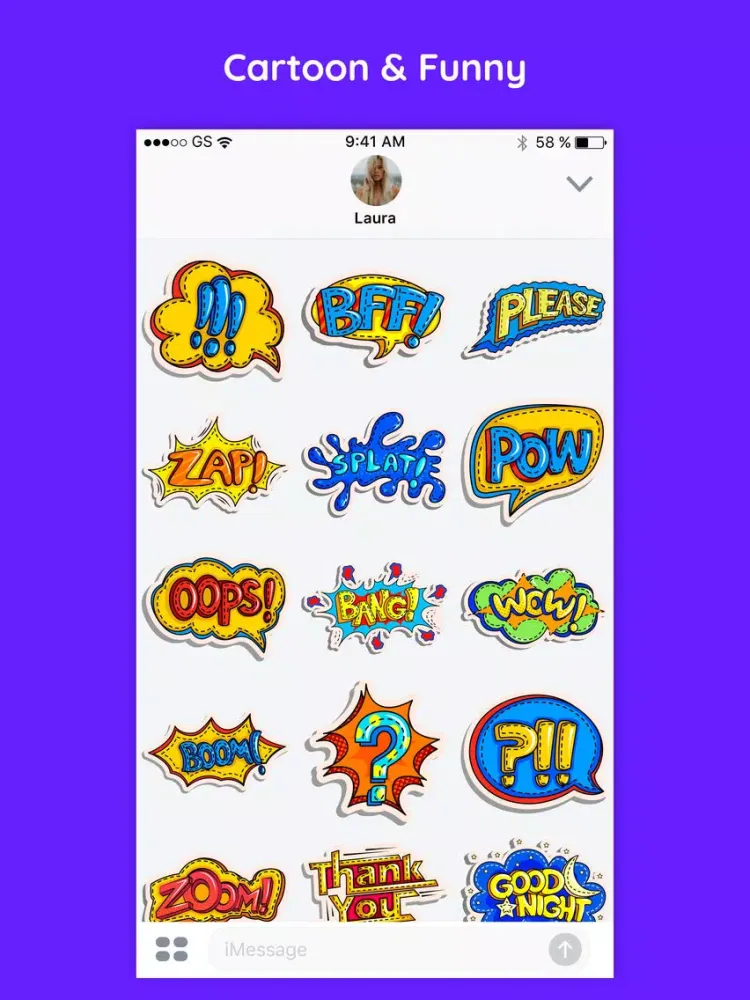 Comic & Cartoon Text Stickers iPad  Screenshots