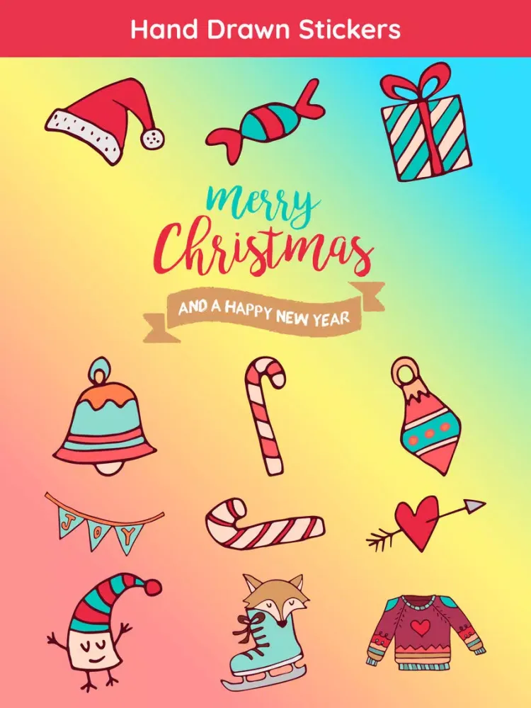 Capturas de tela do Merry Christmas Cheer Sticker iPad 