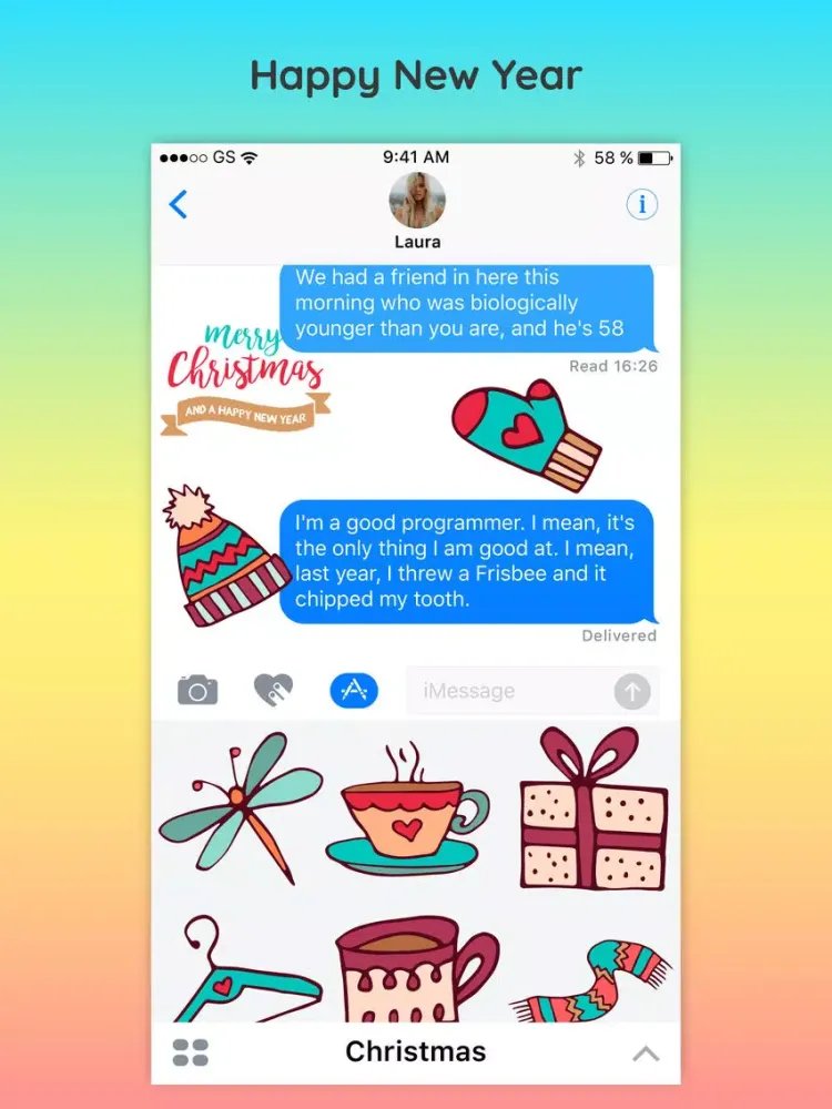 Capturas de tela do Merry Christmas Cheer Sticker iPad 