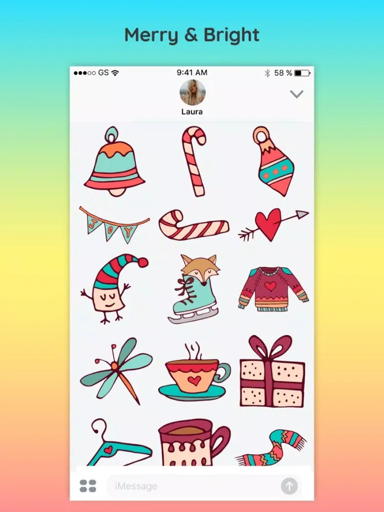 Capturas de tela do Merry Christmas Cheer Sticker iPad 