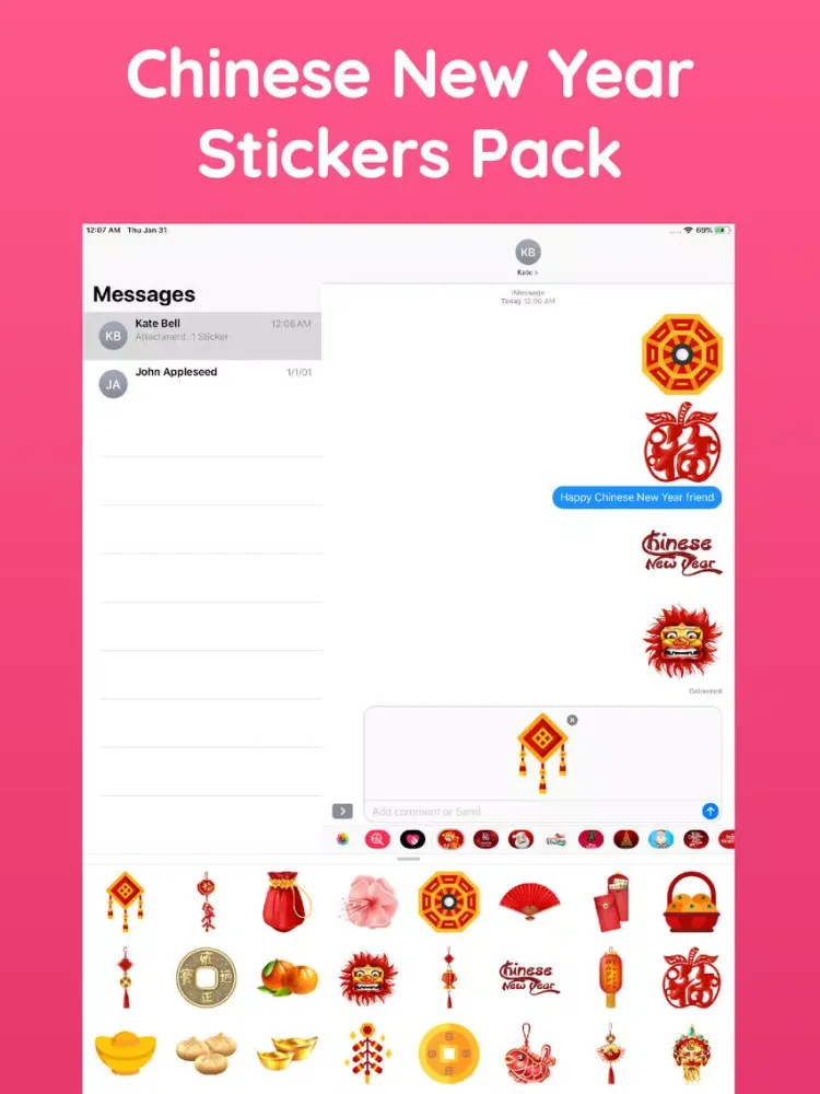 ภาพหน้าจอของ Chinese New Year Sticker! Pack iPad 