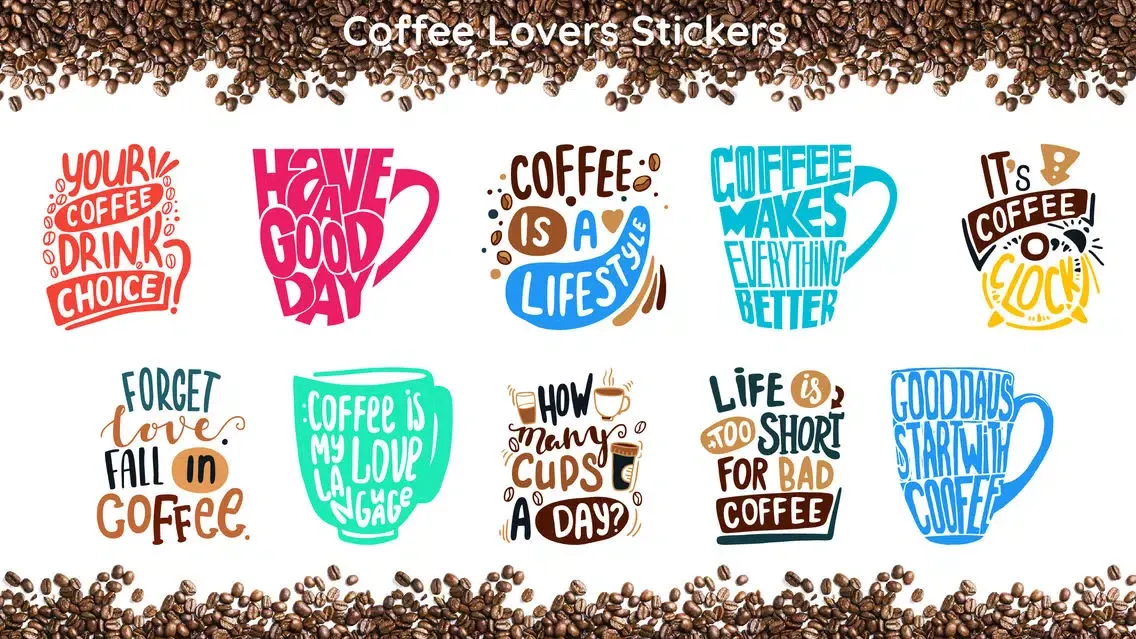 Captures d'écran de Coffee Moji Quotes Sticker App