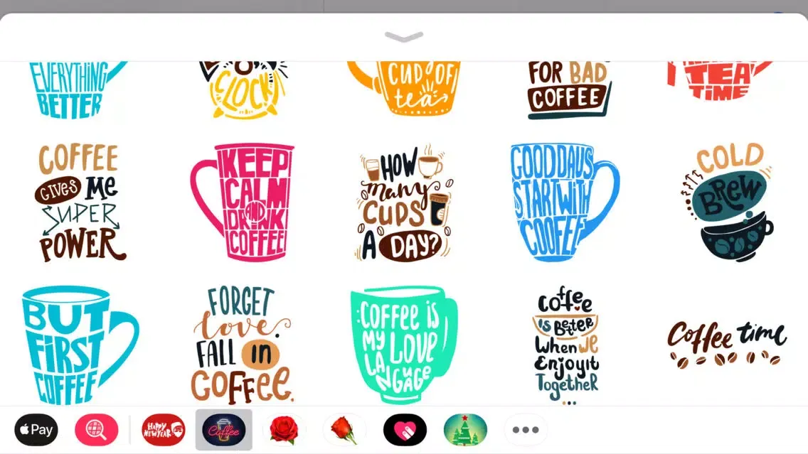 Captures d'écran de Coffee Moji Quotes Sticker App