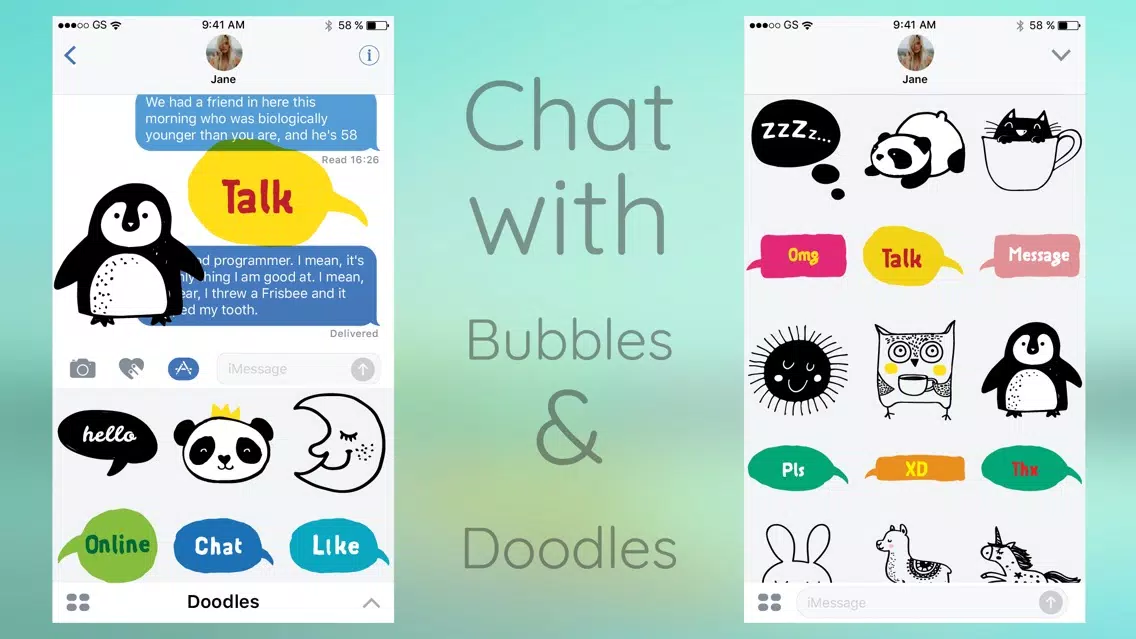 Doodles & Bubbles Cute Sticker Screenshots