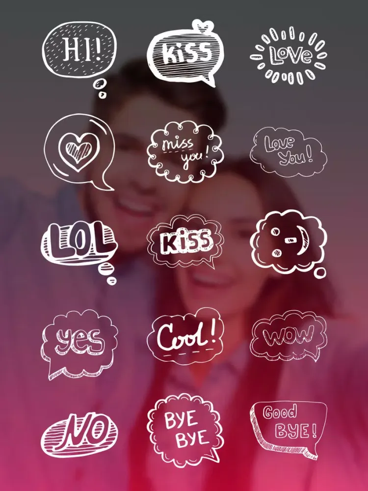Capturas de tela do Doodles Text Chat Sticker Pack iPad 