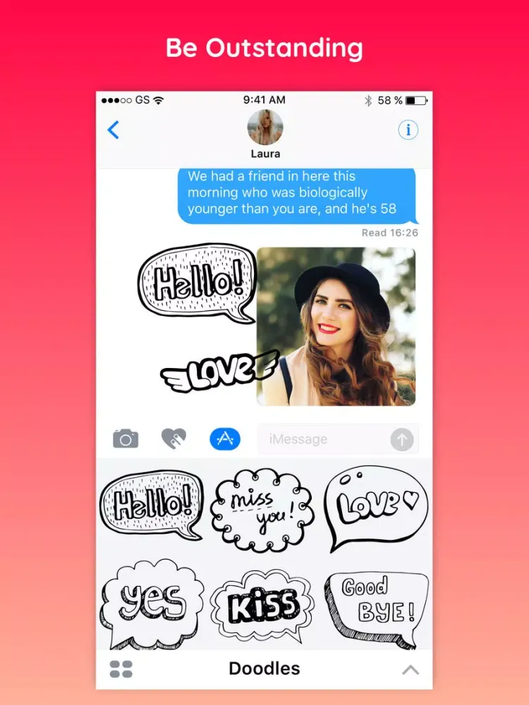 Capturas de tela do Doodles Text Chat Sticker Pack iPad 