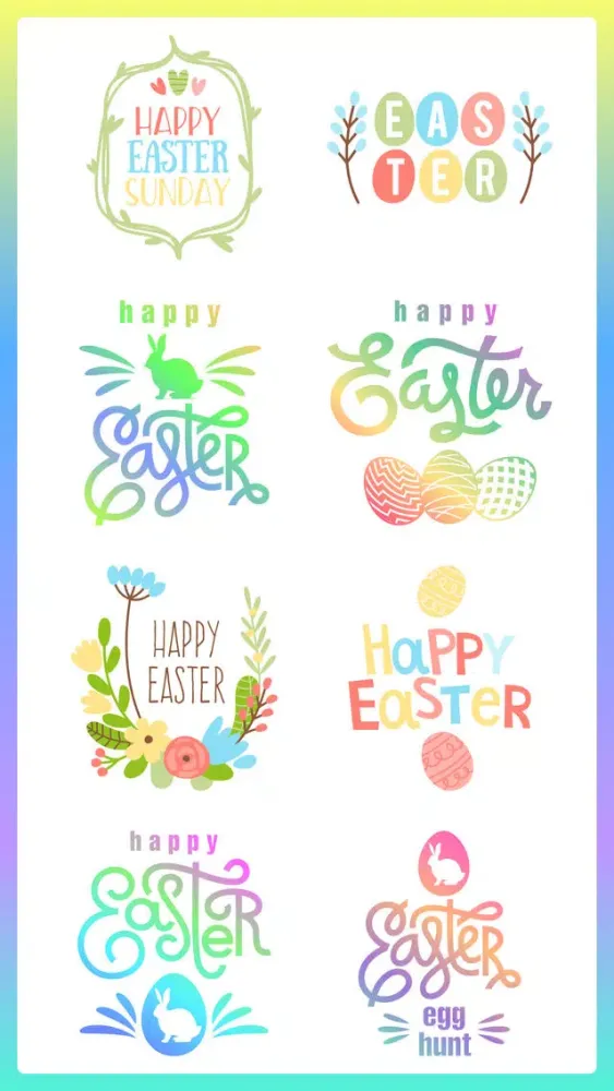 تصاویر Happy Egg Hunt Easter Stickers