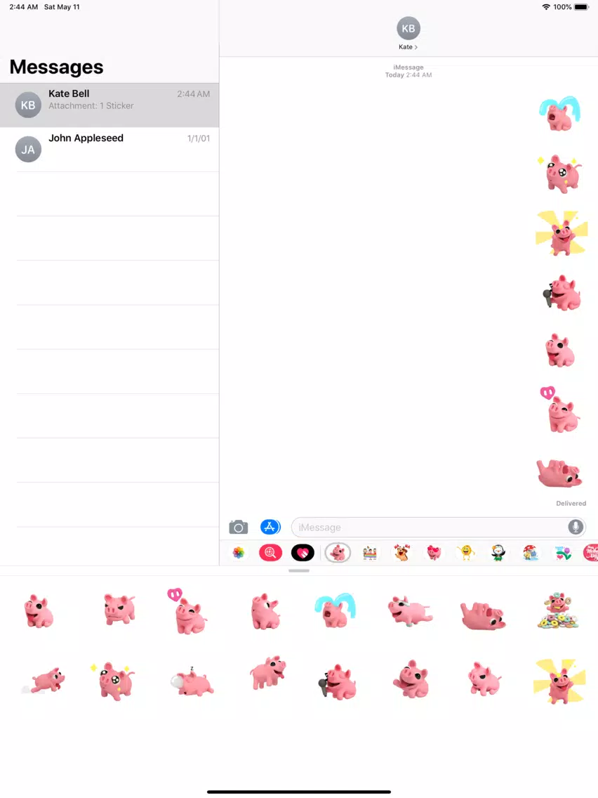 ภาพหน้าจอของ Piggy Bang Cutest Sticker Pack iPad 
