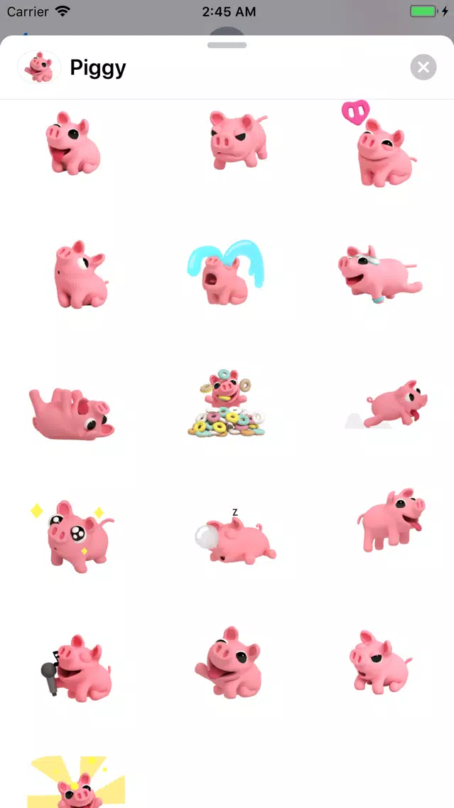 ภาพหน้าจอของ Piggy Bang Cutest Sticker Pack
