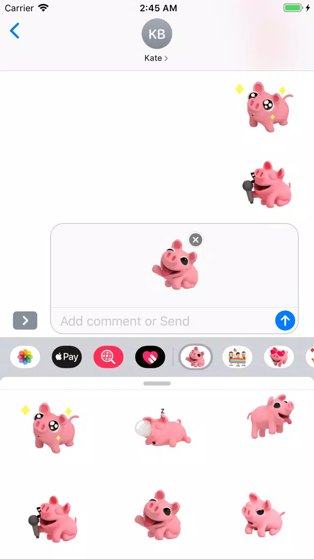 ภาพหน้าจอของ Piggy Bang Cutest Sticker Pack