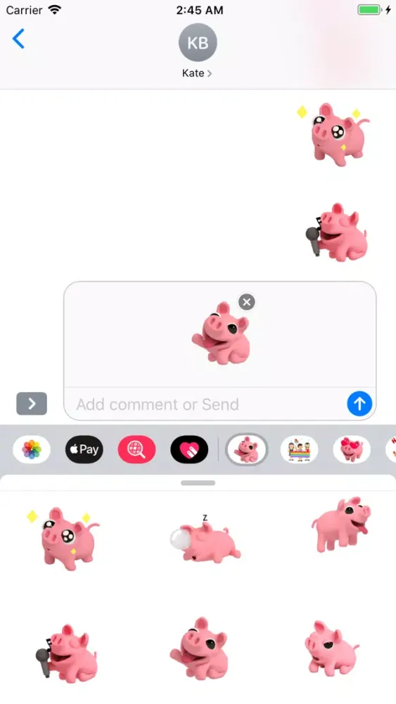 Piggy Bang Cutest Sticker Pack 스크린샷