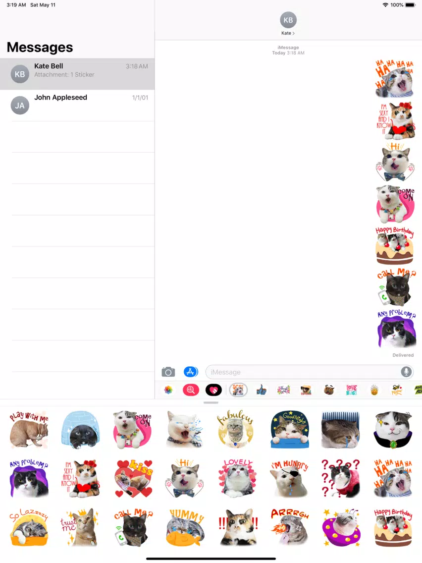 World's Cutest Cat Sticker Emo iPad  स्क्रीनशॉट