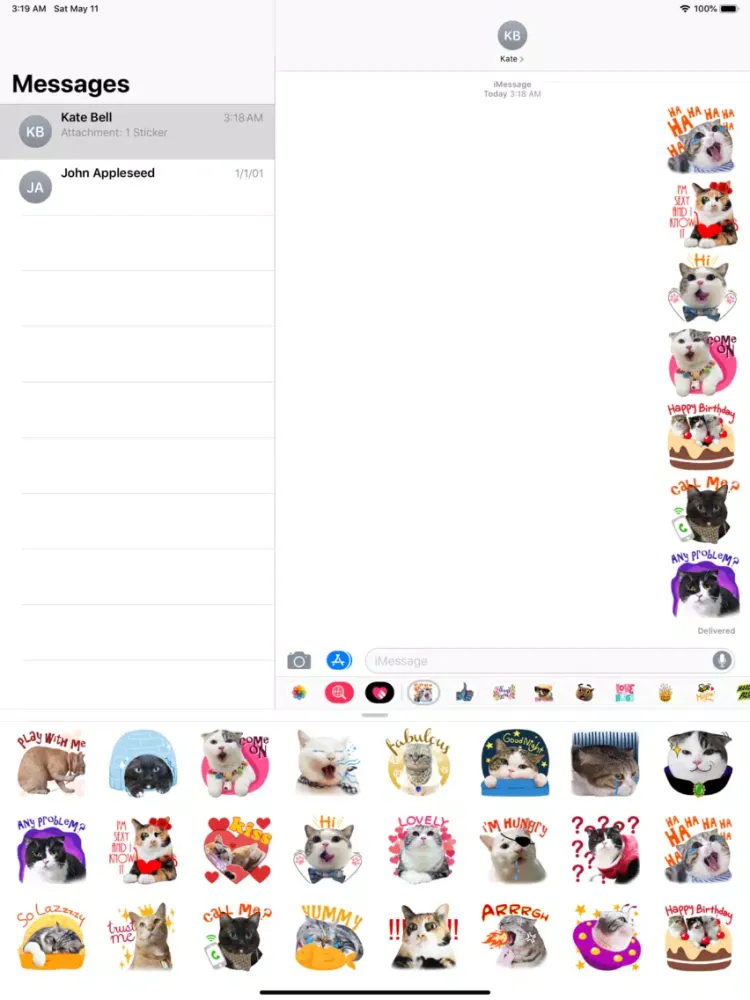 Tangkapan layar World's Cutest Cat Sticker Emo iPad 