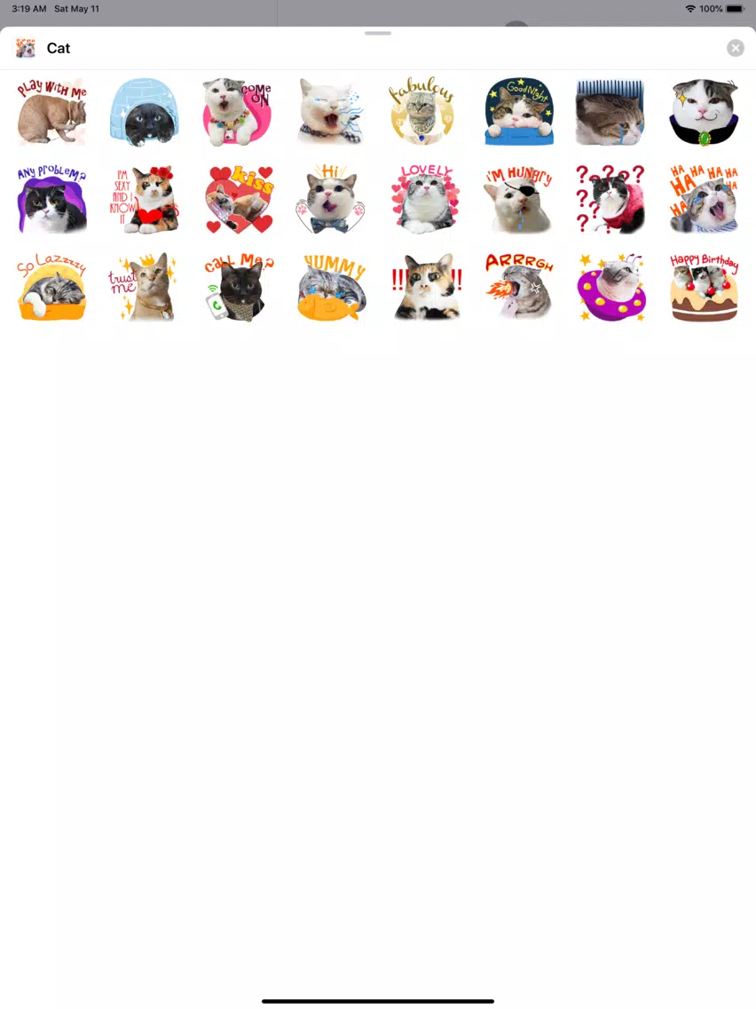 World's Cutest Cat Sticker Emo iPad  स्क्रीनशॉट
