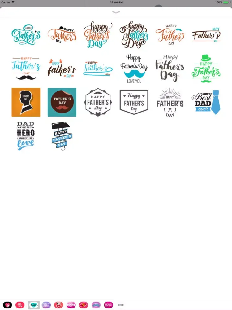 Father's Day Sticker Pack App iPad 应用截图