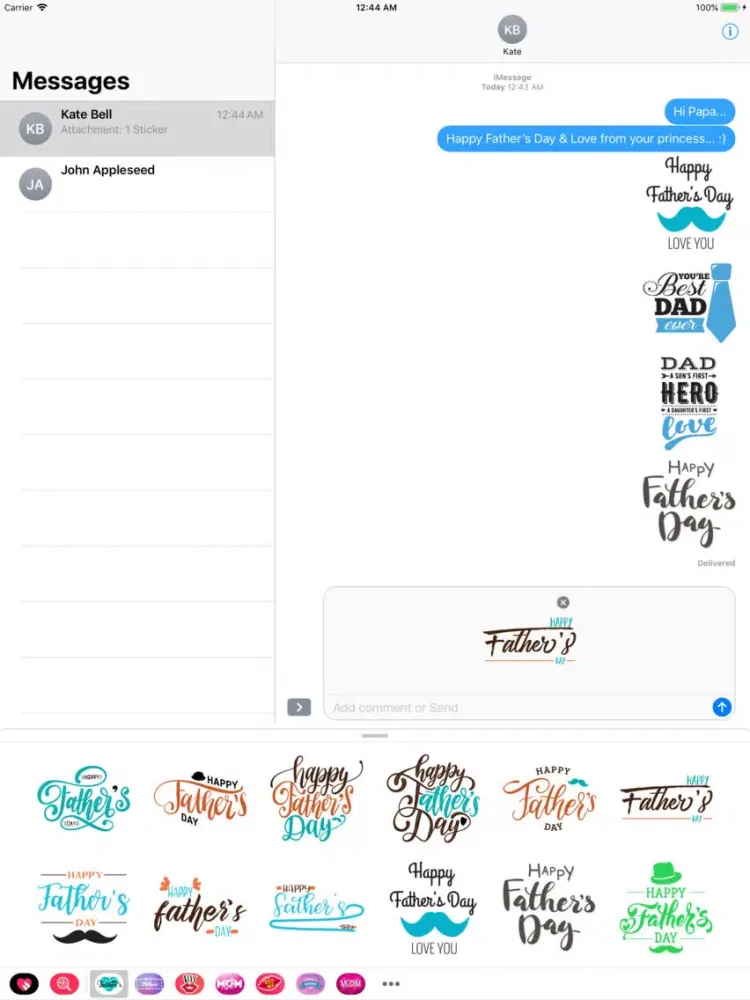 Father's Day Sticker Pack App iPad 应用截图