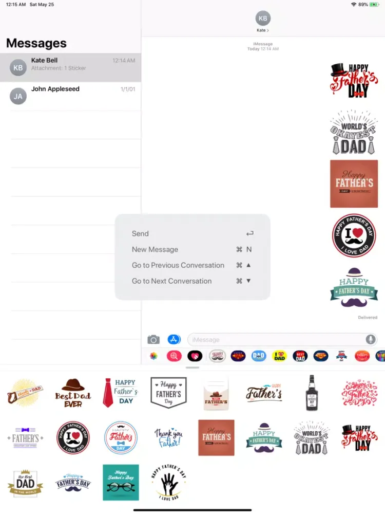 Tangkapan layar Happy Fathers Day Stickers App iPad 
