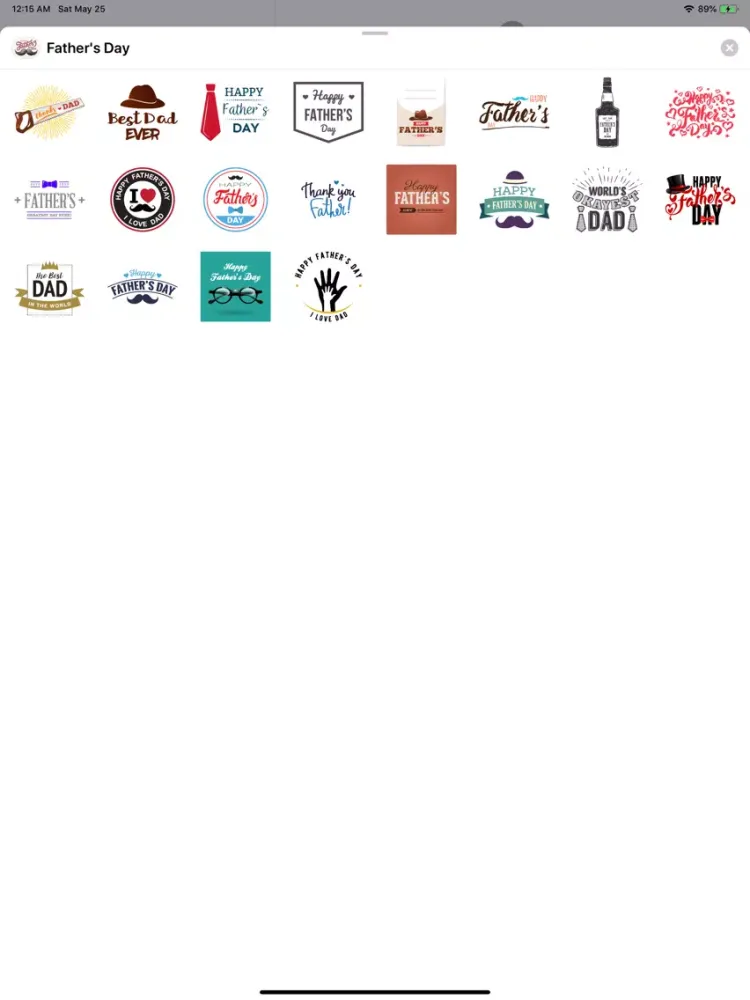 Tangkapan layar Happy Fathers Day Stickers App iPad 