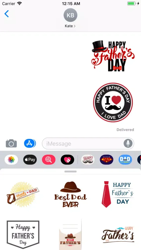 Tangkapan layar Happy Fathers Day Stickers App