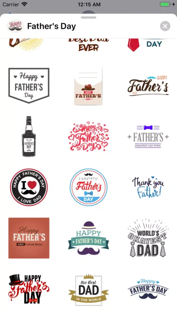 Tangkapan layar Happy Fathers Day Stickers App