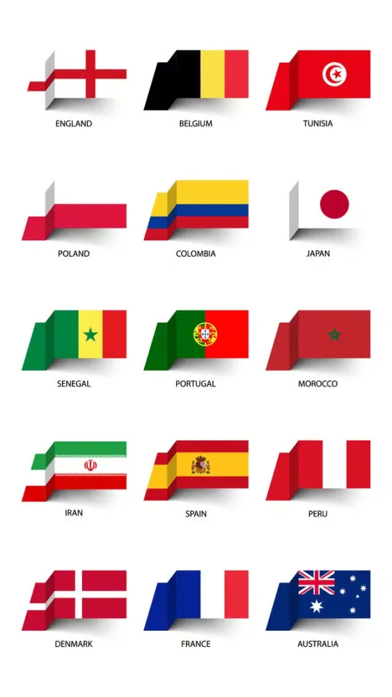 Capturas de tela do World Soccer Team Flags 2018