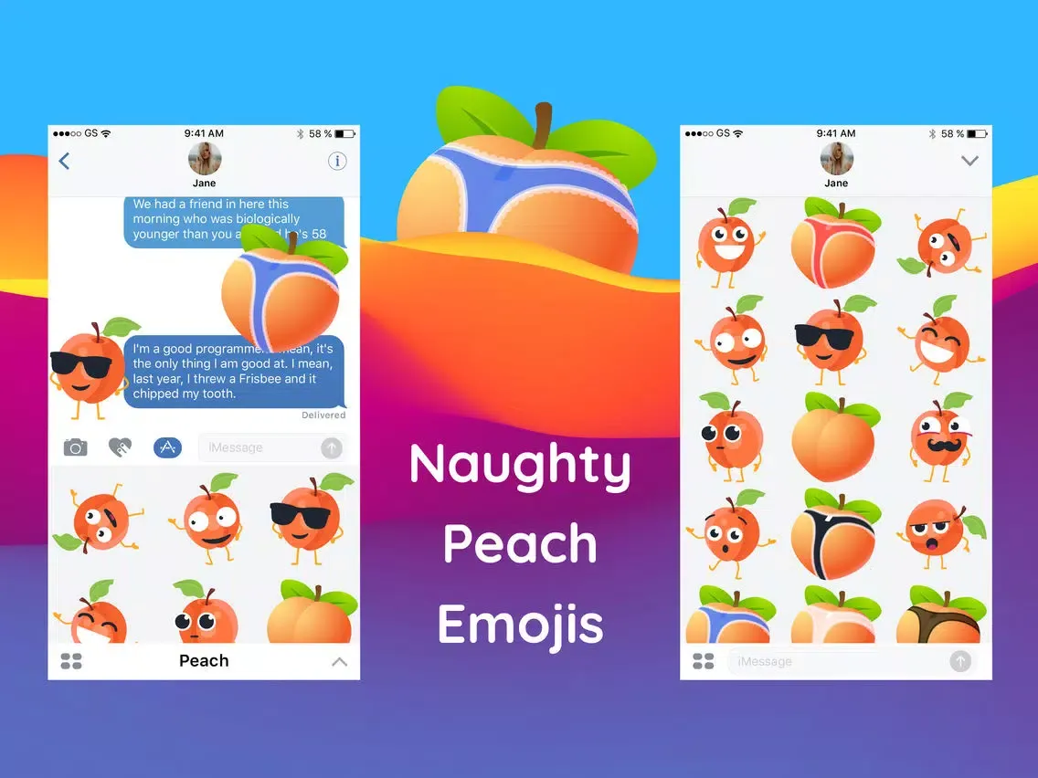 Animated Naughty Peach GIF App iPad  Screenshots