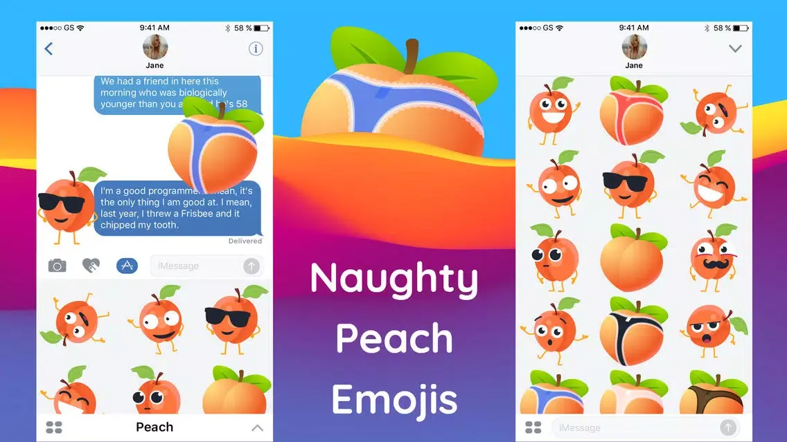 Animated Naughty Peach GIF App Screenshots