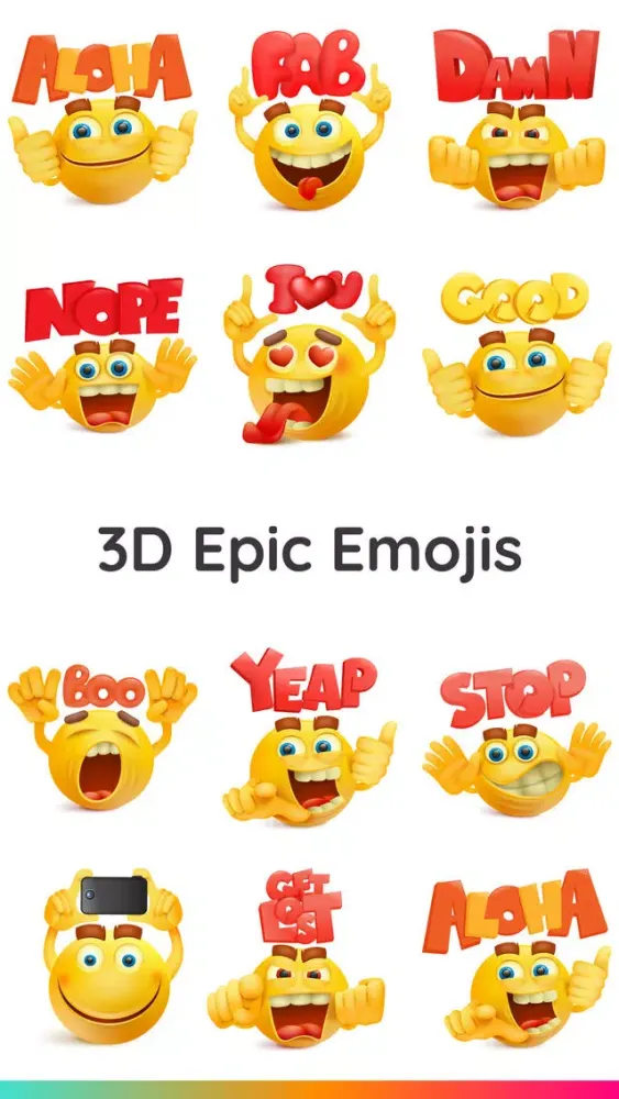 FunMoji 3D Emoji Text Stickers سکرین شاٹس
