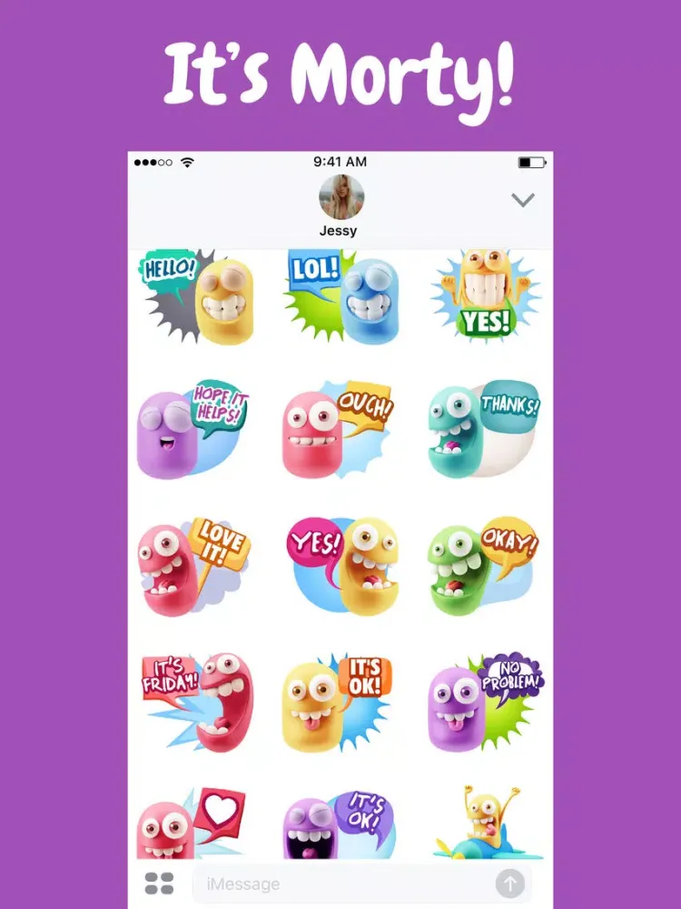 Capturas de tela do Morty the Weirdo Funny Emojis iPad 