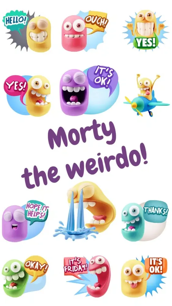 Capturas de tela do Morty the Weirdo Funny Emojis