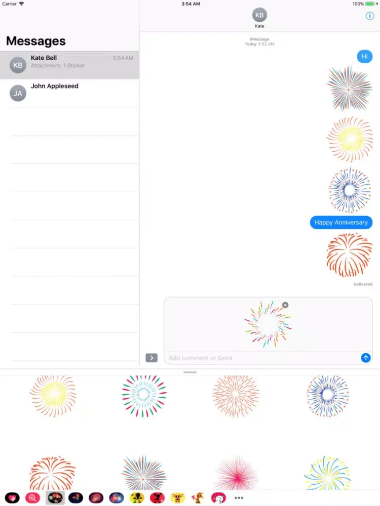 Animated Fireworks for Texting iPad  スクリーンショット