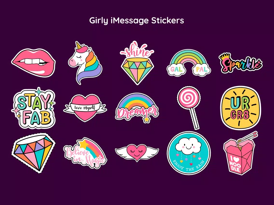 ภาพหน้าจอของ Cute Girly Stickers Style App iPad 