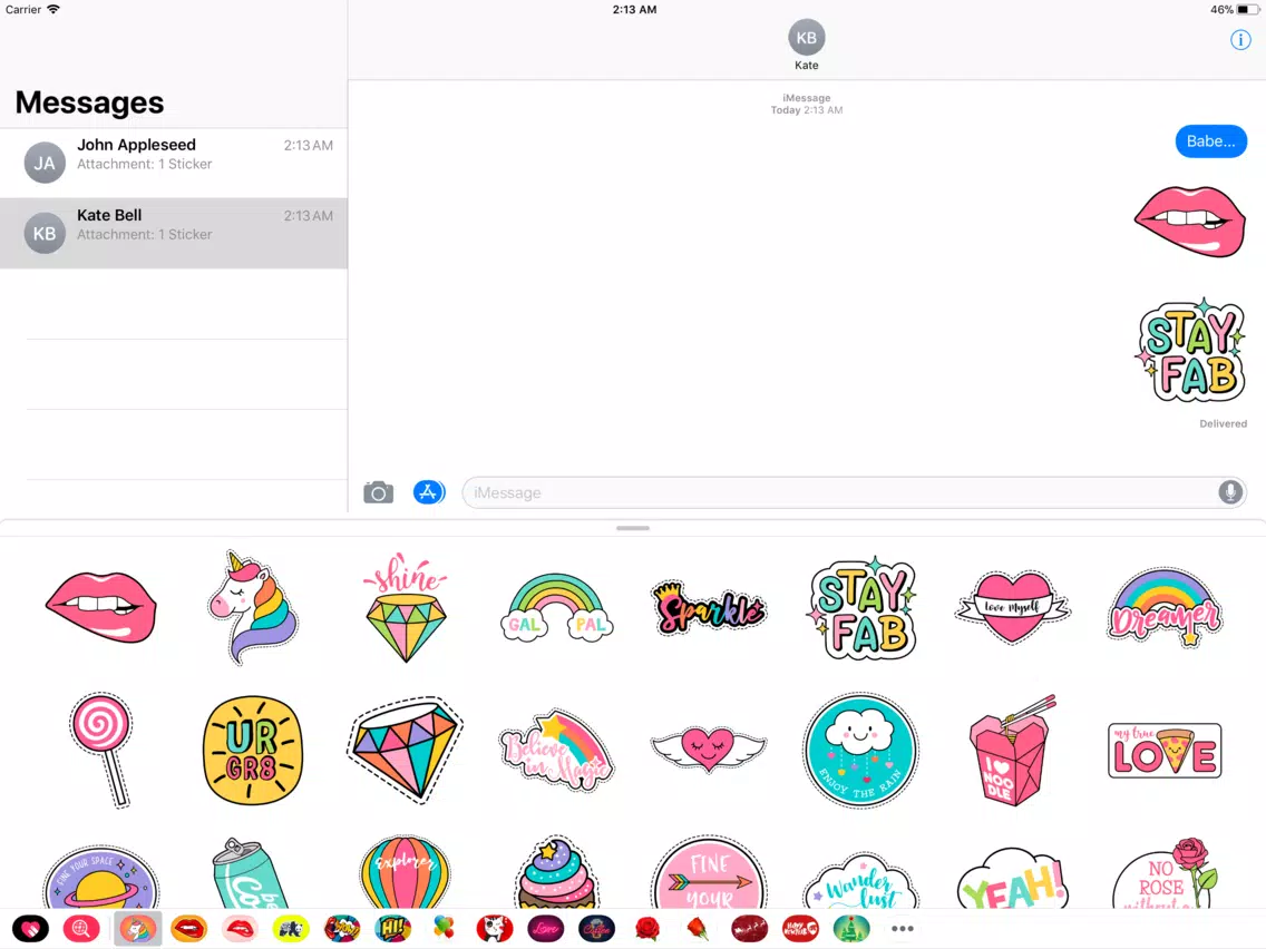 ภาพหน้าจอของ Cute Girly Stickers Style App iPad 