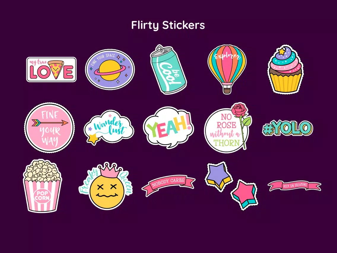 ภาพหน้าจอของ Cute Girly Stickers Style App iPad 