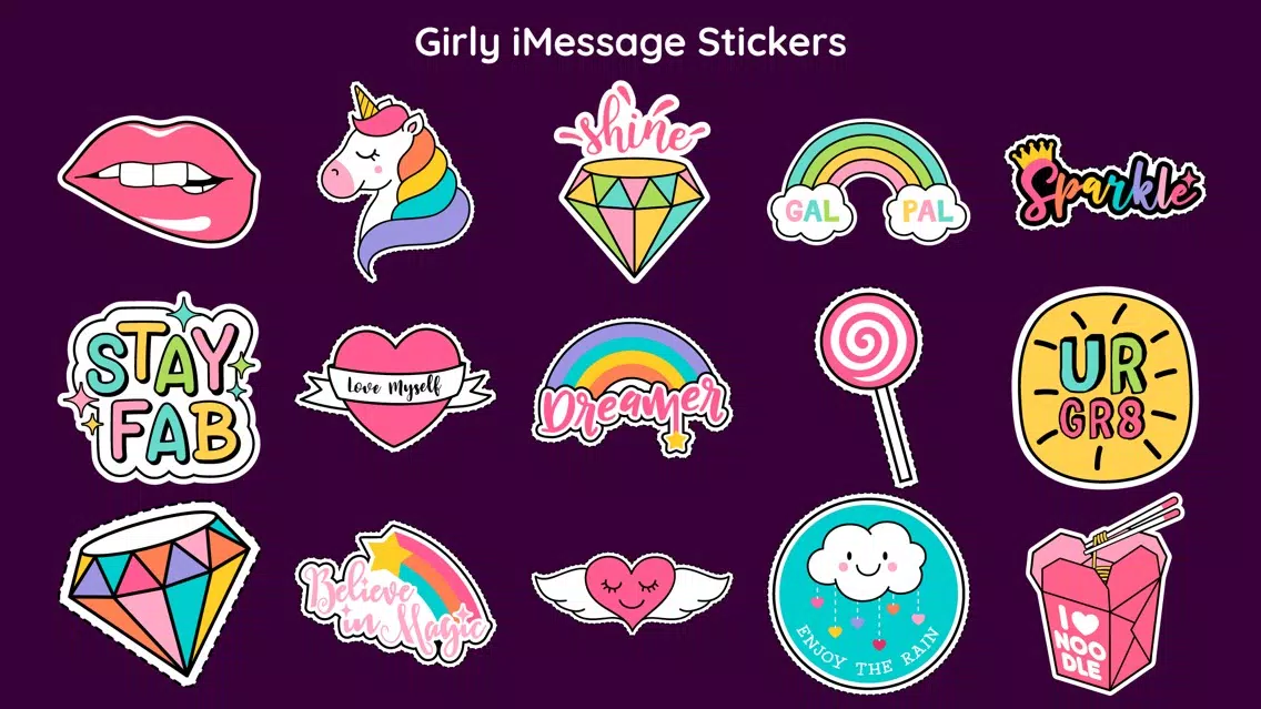 ภาพหน้าจอของ Cute Girly Stickers Style App