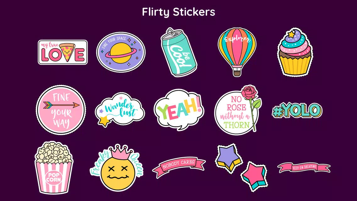 ภาพหน้าจอของ Cute Girly Stickers Style App
