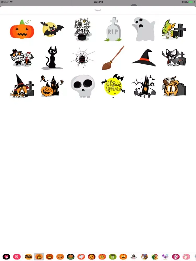 Tangkapan layar Happy Halloween Haunted Emojis iPad 