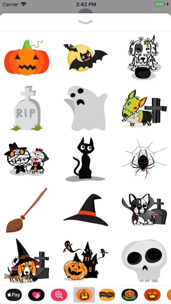 Tangkapan layar Happy Halloween Haunted Emojis