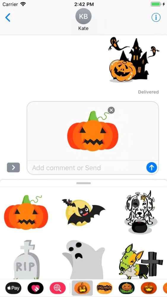 Tangkapan layar Happy Halloween Haunted Emojis