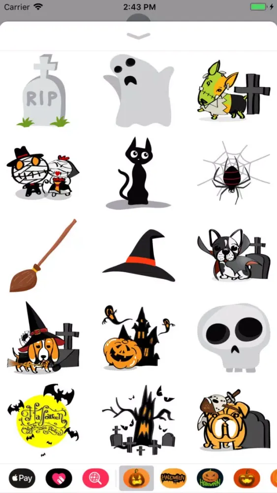 Tangkapan layar Happy Halloween Haunted Emojis